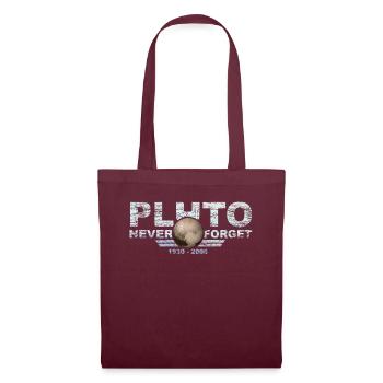 Never Forget Pluto Design Retro Style Funny Space - Stoffbeutel - Burgunderrot - Vorne