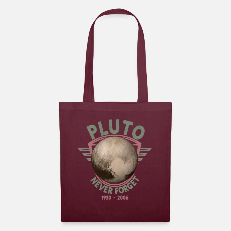 Never Forget Pluto Design Retro Style Funny Space - Stoffbeutel - Burgunderrot
