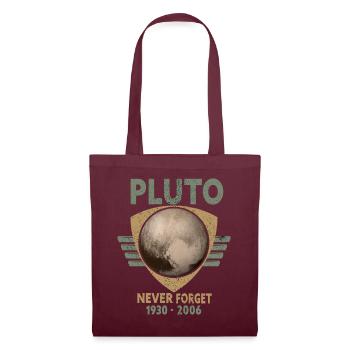 Never Forget Pluto Design Retro Style Funny Space - Tote Bag - burgundy - Front