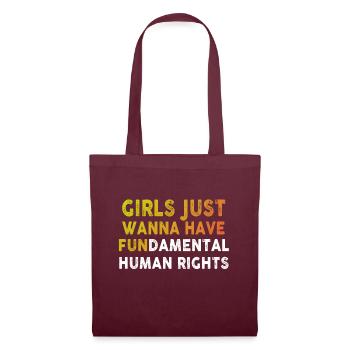 Les filles veulent juste avoir des droits humains fondamentaux - Sac en tissu - bordeaux - Devant