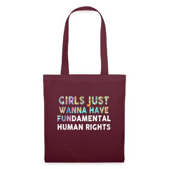 Girls Just Wanna Have Fundamental Human Rights - Tote Bag - burgundy - Front