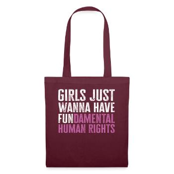 Les filles veulent juste avoir des droits humains fondamentaux - Sac en tissu - bordeaux - Devant