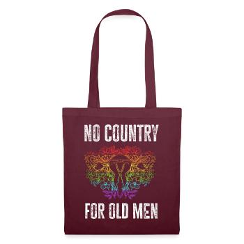 No Country For Old Men Floral Uterus Feminist - Stoffbeutel - Burgunderrot - Vorne