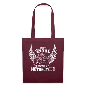 Je ne ronfle pas, je rêve que je suis une moto - Sac en tissu - bordeaux - Devant