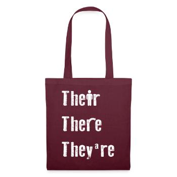 Their There They're English Teacher Grammar - Tote Bag - burgundy - Front