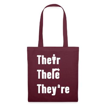 Their There They're English Teacher Grammar - Tote Bag - burgundy - Front