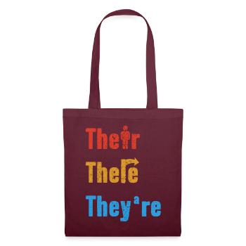 Their There They're English Teacher Grammar - Tote Bag - burgundy - Front
