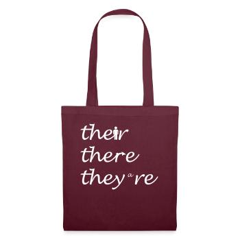 Their There They're English Teacher Grammar - Tote Bag - burgundy - Front