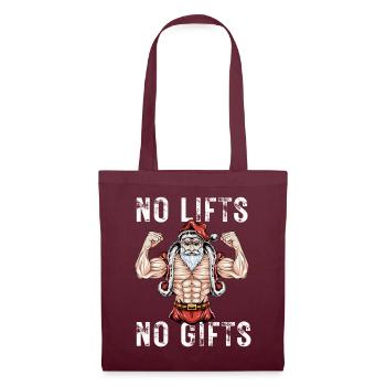No Lifts No Gifts Christmas Gym Ugly Santa - Stoffbeutel - Burgunderrot - Vorne