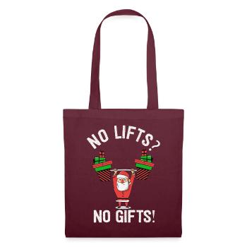 No Lifts No Gifts Christmas Gym Ugly Santa - Stoffbeutel - Burgunderrot - Vorne