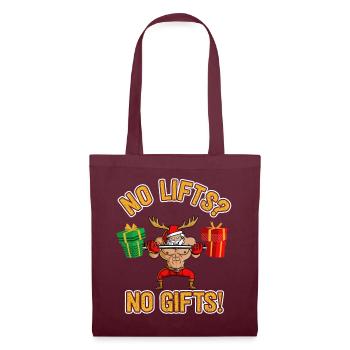 No Lifts No Gifts Christmas Gym Ugly Santa - Stoffbeutel - Burgunderrot - Vorne