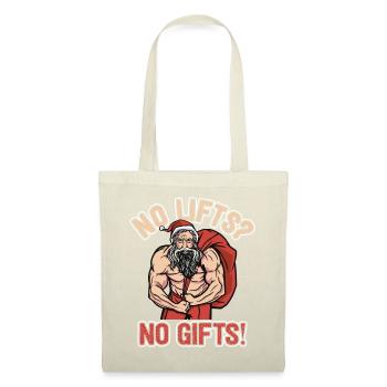 No Lifts No Gifts Christmas Gym Ugly Santa - Stoffbeutel - Natur - Vorne