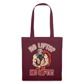 No Lifts No Gifts Christmas Gym Ugly Santa - Stoffbeutel - Burgunderrot - Vorne