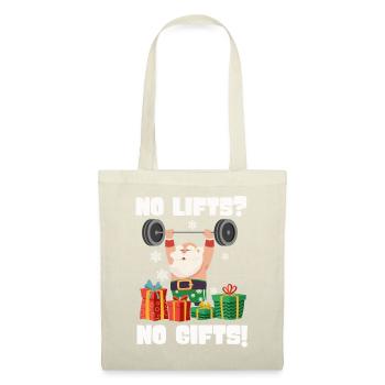 No Lifts No Gifts Christmas Gym Ugly Santa - Stoffbeutel - Natur - Vorne