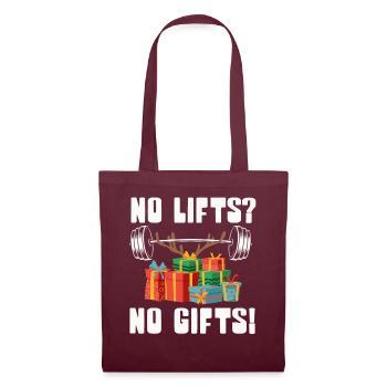 No Lifts No Gifts Christmas Gym Ugly Santa - Stoffbeutel - Burgunderrot - Vorne