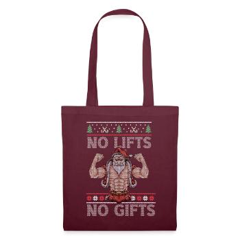No Lifts No Gifts Christmas Gym Ugly Santa - Stoffbeutel - Burgunderrot - Vorne