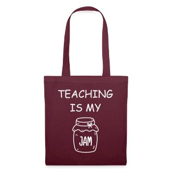 Enseigner est mon appréciation de l’enseignant de l’école Jam - Sac en tissu - bordeaux - Devant