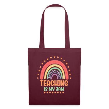 Teaching Is My Jam School Teacher Appreciation - Tote Bag - burgundy - Front
