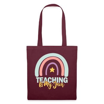 Teaching Is My Jam School Teacher Appreciation - Tote Bag - burgundy - Front