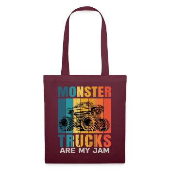 Les Monster Trucks sont ma jam vintage rétro - Sac en tissu - bordeaux - Devant