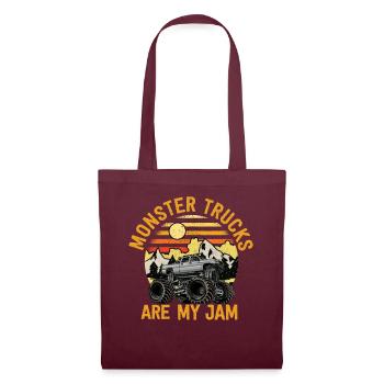 Les Monster Trucks sont ma jam vintage rétro - Sac en tissu - bordeaux - Devant