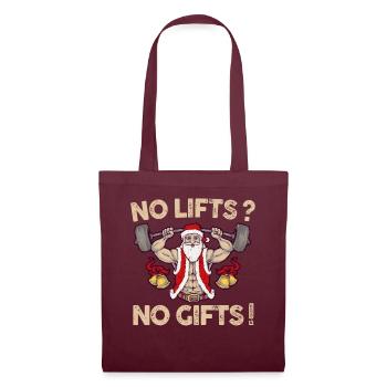 No Lifts No Gifts Christmas Gym Ugly Santa - Stoffbeutel - Burgunderrot - Vorne