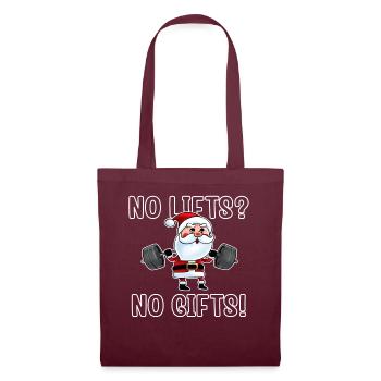 No Lifts No Gifts Christmas Gym Ugly Santa - Stoffbeutel - Burgunderrot - Vorne