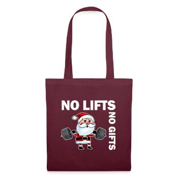 No Lifts No Gifts Christmas Gym Ugly Santa - Stoffbeutel - Burgunderrot - Vorne