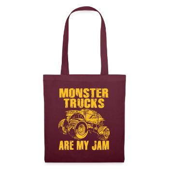 Monster Trucks Are My Jam Vintage Retro - Tote Bag - burgundy - Front