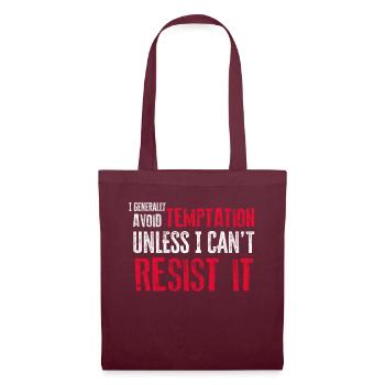 I Generally Avoid Temptation Unless I Can't Resist - Tote Bag - burgundy - Front