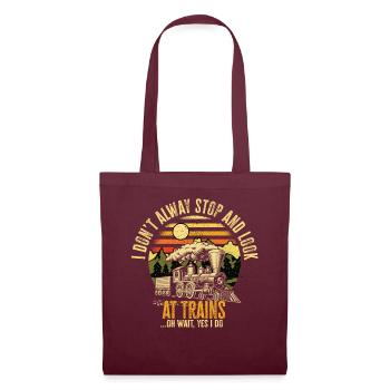 Je ne m’arrête pas toujours de regarder les trains Oh attendez - Sac en tissu - bordeaux - Devant