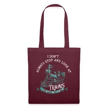 Je ne m’arrête pas toujours de regarder les trains Oh attendez - Sac en tissu - bordeaux - Devant