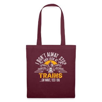 Je ne m’arrête pas toujours de regarder les trains Oh attendez - Sac en tissu - bordeaux - Devant
