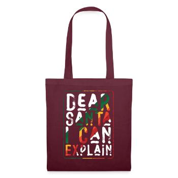 Dear Santa I Can Explain - Stoffbeutel - Burgunderrot - Vorne