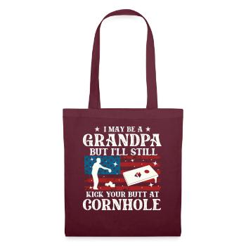 Je suis peut-être un grand-père, mais je vais quand même te botter les fesses - Sac en tissu - bordeaux - Devant