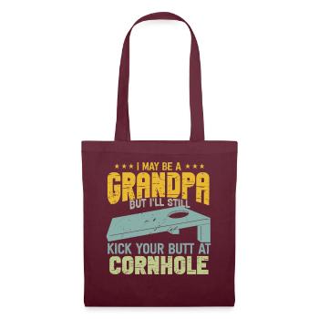 Je suis peut-être un grand-père, mais je vais quand même te botter les fesses - Sac en tissu - bordeaux - Devant