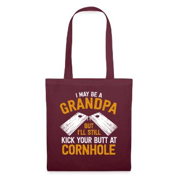 Je suis peut-être un grand-père, mais je vais quand même te botter les fesses - Sac en tissu - bordeaux - Devant