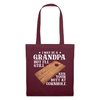 Je suis peut-être un grand-père, mais je vais quand même te botter les fesses - Sac en tissu - bordeaux - Devant