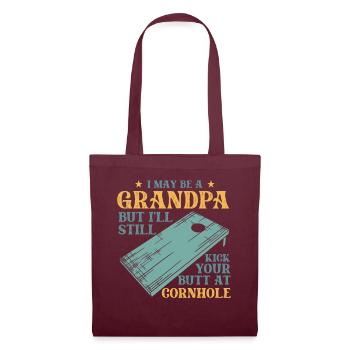 Je suis peut-être un grand-père, mais je vais quand même te botter les fesses - Sac en tissu - bordeaux - Devant