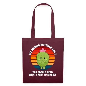 My Opinion Offended You Shirt Adult Humor Novelty - Tote Bag - burgundy - Front