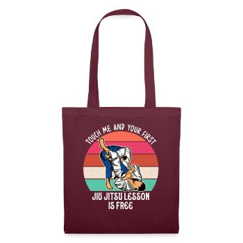 Touch Me And Your First Jiu Jitsu Lesson Is Free - Tote Bag - burgundy - Front