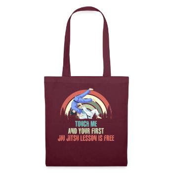 Touch Me And Your First Jiu Jitsu Lesson Is Free - Tote Bag - burgundy - Front