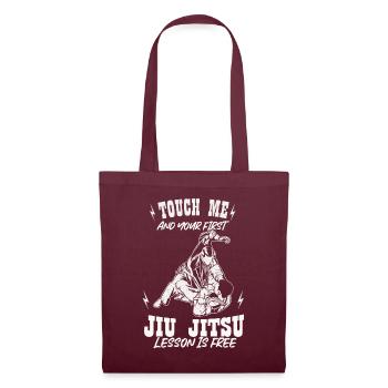 Touch Me And Your First Jiu Jitsu Lesson Is Free - Tote Bag - burgundy - Front