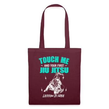 Touch Me And Your First Jiu Jitsu Lesson Is Free - Tote Bag - burgundy - Front