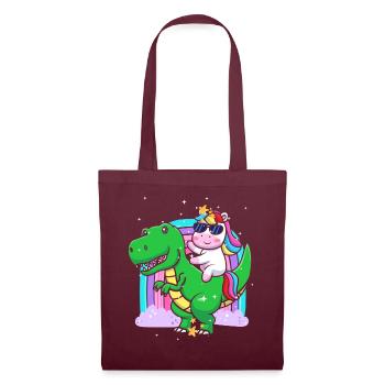 Dabbing Licorne Riding T Rex Garçons Filles Halloween - Sac en tissu - bordeaux - Devant