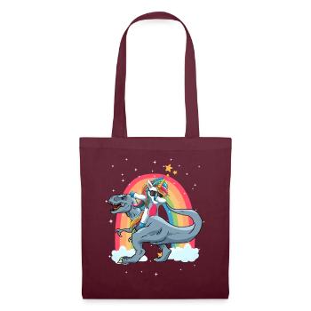 Dabbing Unicorn Riding T Rex Boys Girls Halloween - Tote Bag - burgundy - Front