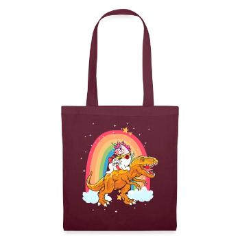 Dabbing Licorne Riding T Rex Garçons Filles Halloween - Sac en tissu - bordeaux - Devant