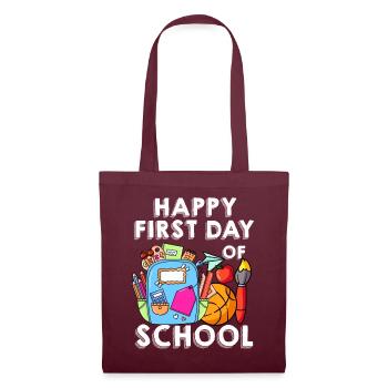 Happy First Day Of School - Tote Bag - burgundy - Front