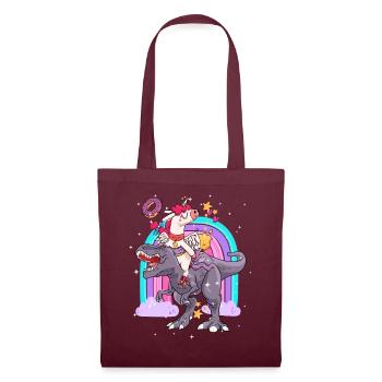 Dabbing Licorne Riding T Rex Garçons Filles Halloween - Sac en tissu - bordeaux - Devant