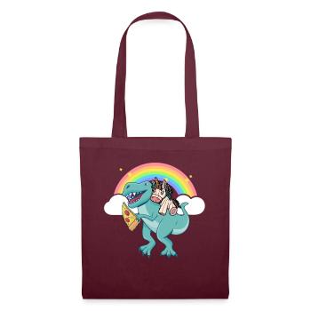 Dabbing Licorne Riding T Rex Garçons Filles Halloween - Sac en tissu - bordeaux - Devant